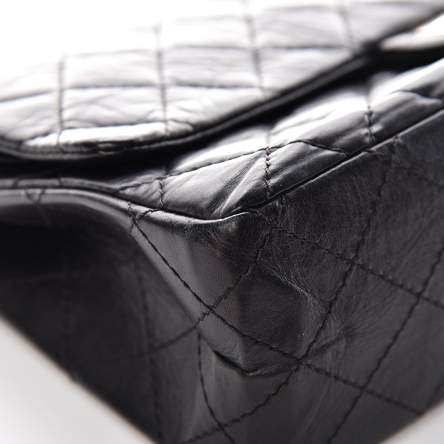 Aged Calfskin Quilted 2.55 Reissue 226 Flap Black