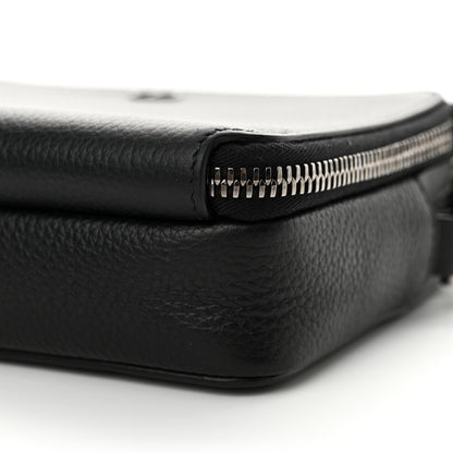 Christian Dior Grained Calfskin CD Icon Zipped Pouch With Strap Black 11 of 12