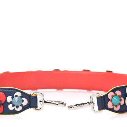 Fendi Vitello Dolce Flowerland Studded Strap You Blue Corallo Multicolor 4 of 5