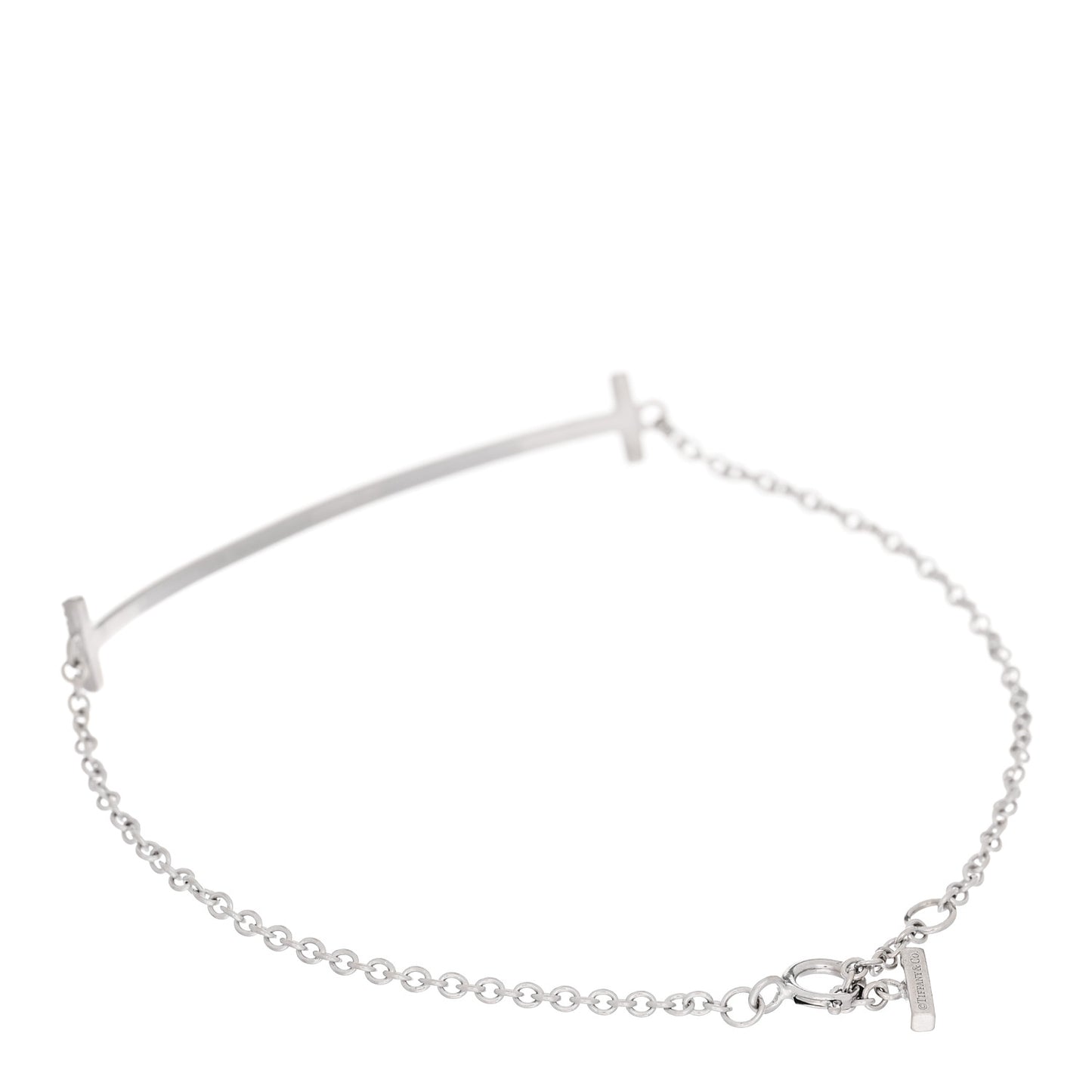 18K White Gold Diamond T Smile Bracelet