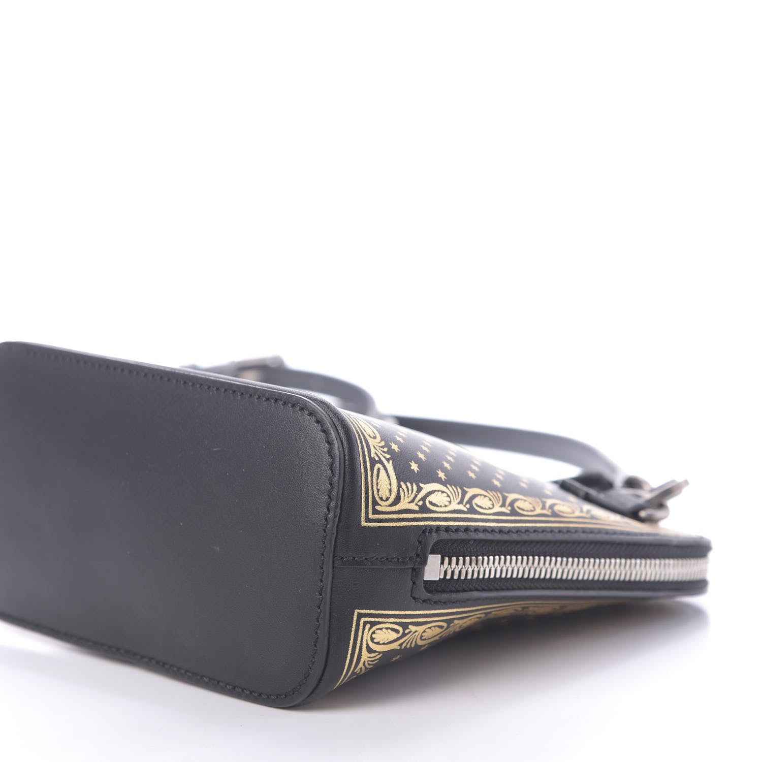 Gucci X SEGA Calfskin GUCCY Stars Mini Dome Shoulder Bag Black Gold 7 of 10