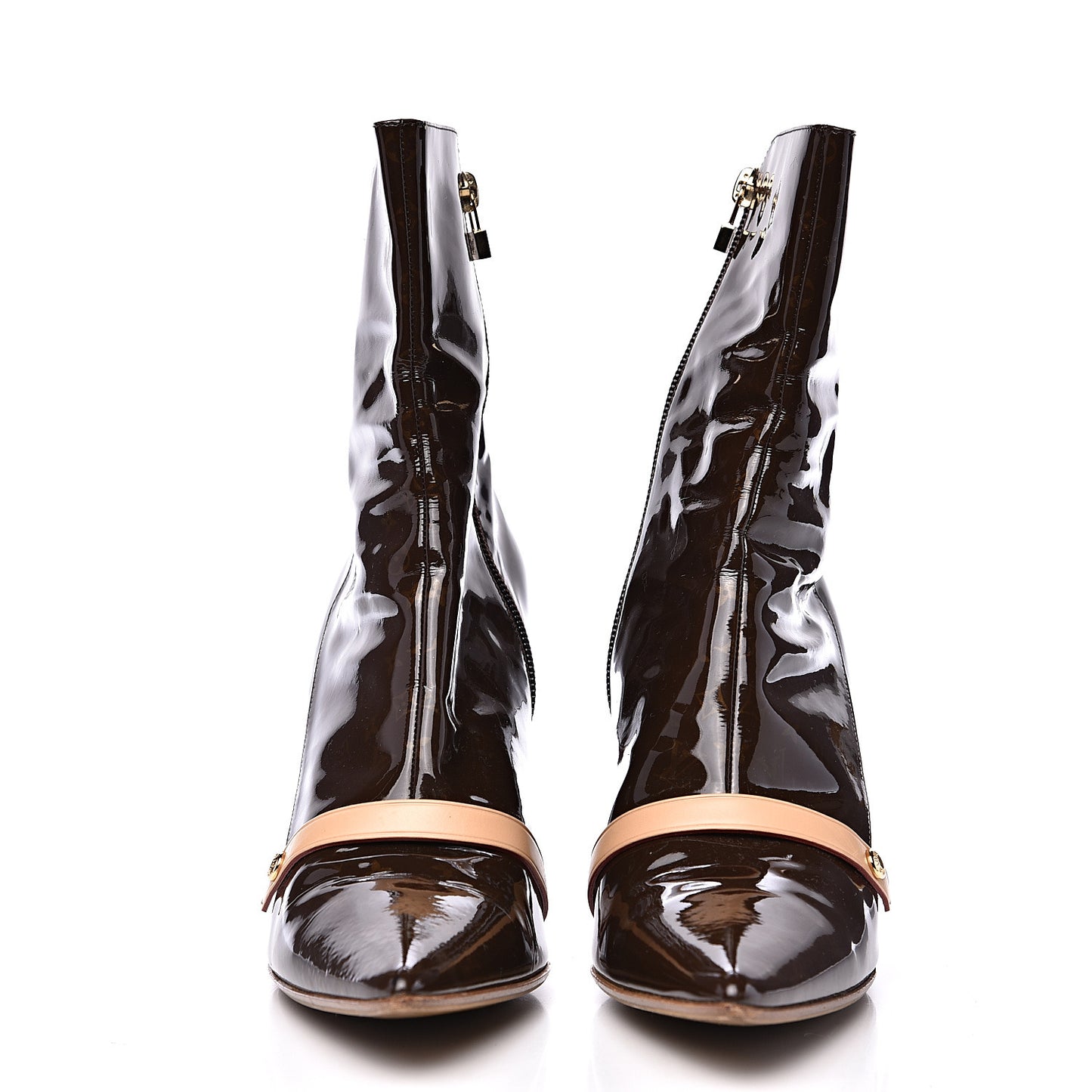 Monogram Patent Gina Ankle Boots 39.5