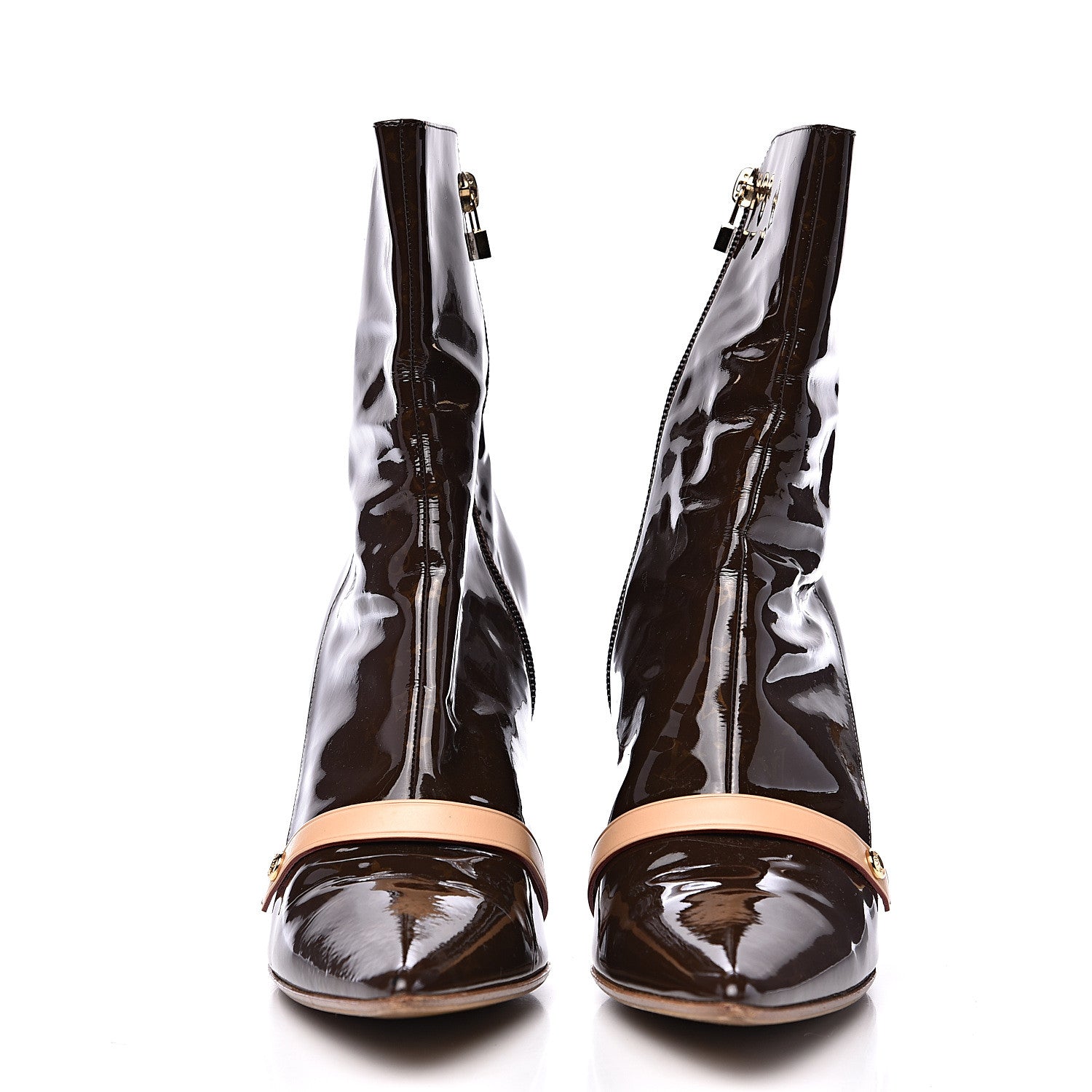 Louis Vuitton Monogram Patent Gina Ankle Boots 39.5 2 of 10