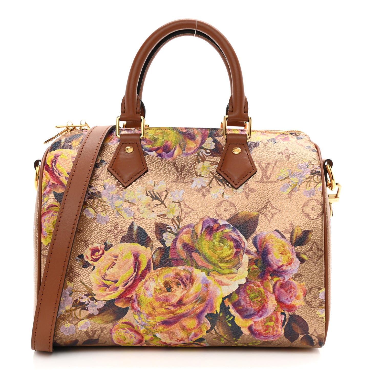 Metallic Monogram LV Garden Speedy Bandouliere 25 Gold