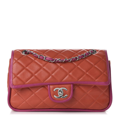 Chanel Lambskin Quilted Medium Double Flap Coral 1 of 10