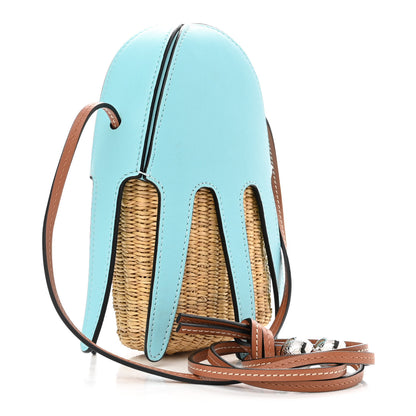 Loewe Calfskin Wicker Paula's Ibiza Octopus Mini Crossbody Natural Blue 2 of 8