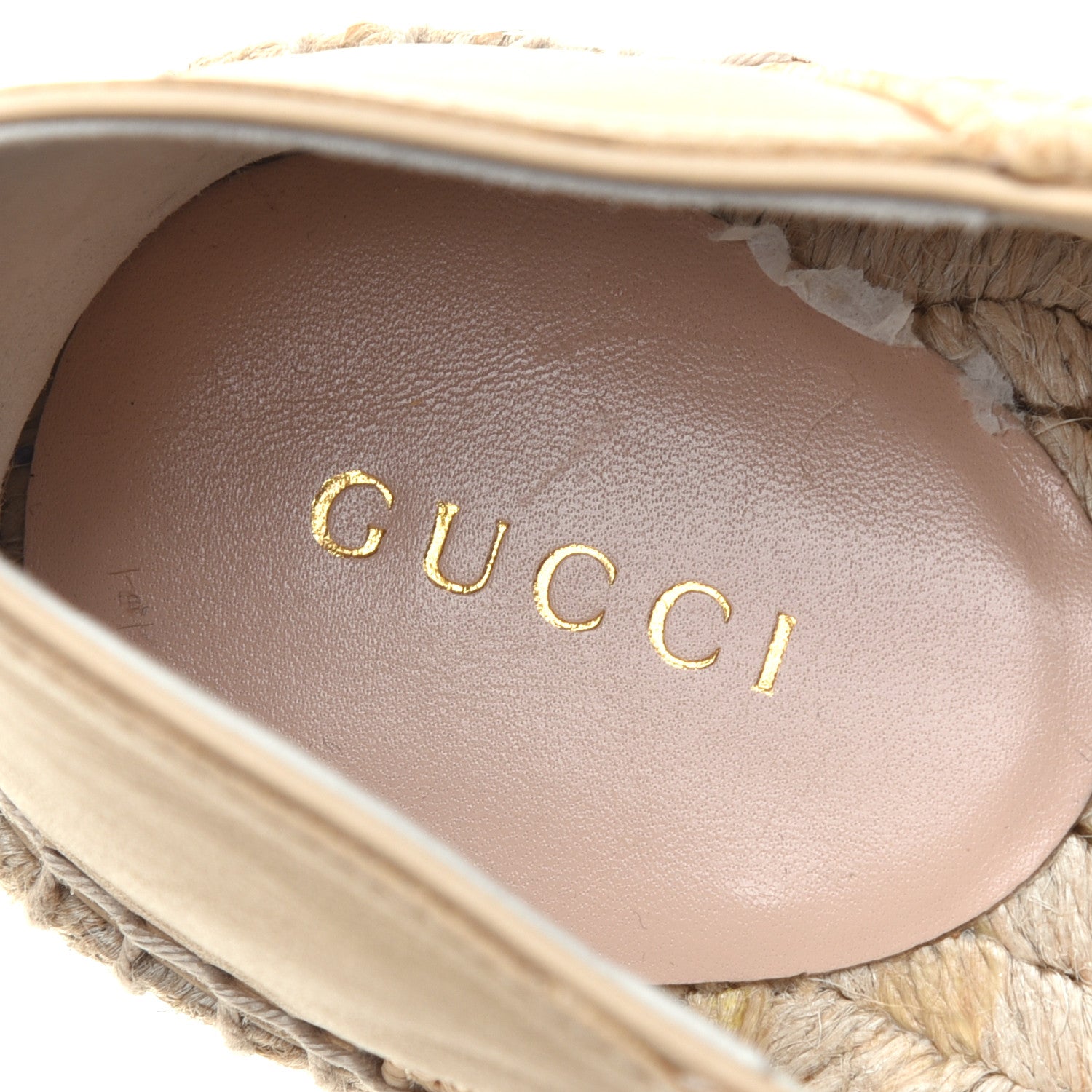 Gucci Raffia Pearly GG Marmont Espadrilles 38.5 Naturale Sand Storm 7 of 8