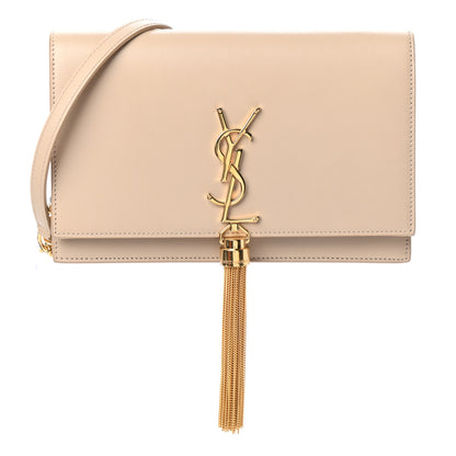 Saint Laurent Smooth Calfskin Classic Monogram Kate Tassel Chain Wallet Nude Powder 1 of 9