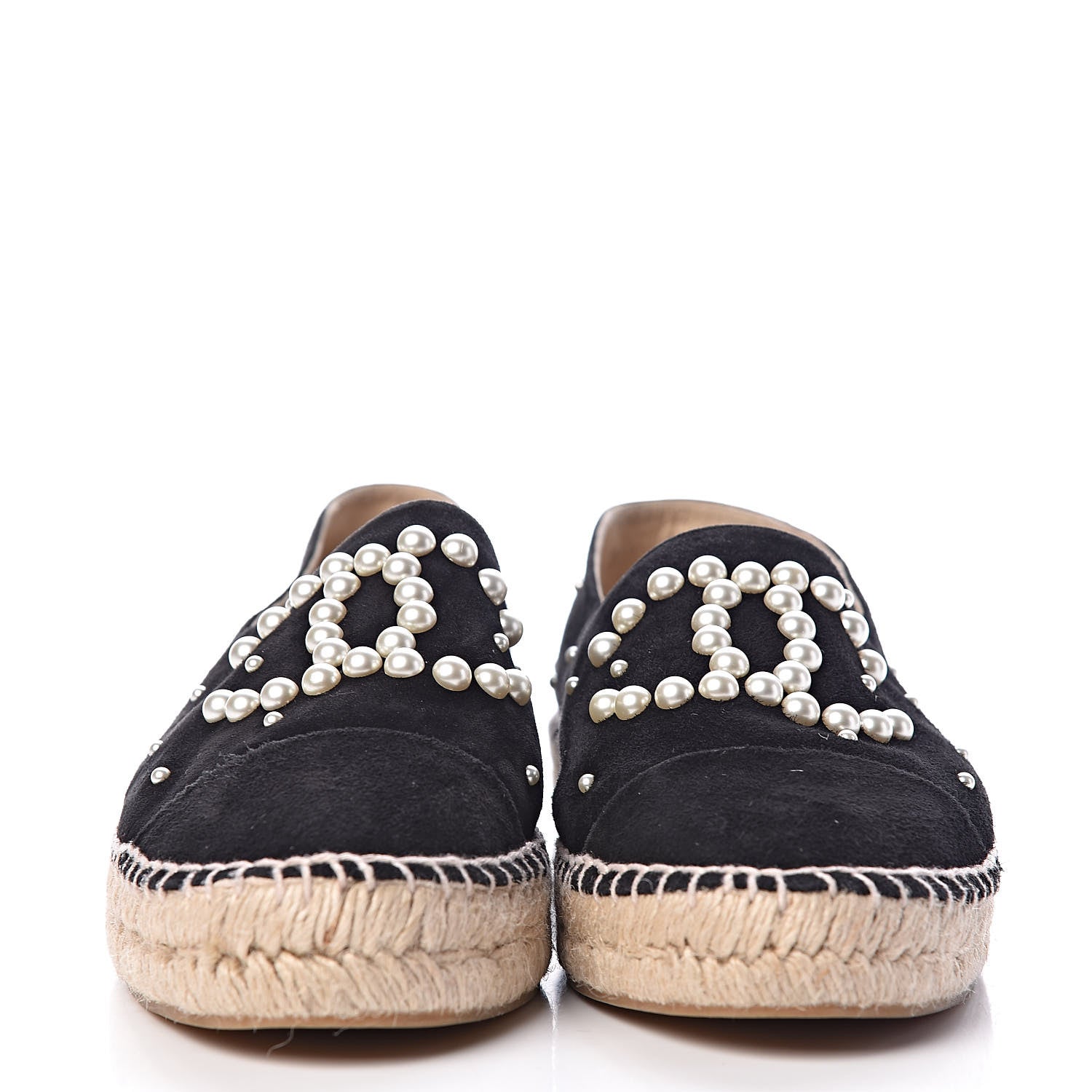 Chanel Suede Pearl CC Espadrilles 39 Black 2 of 11