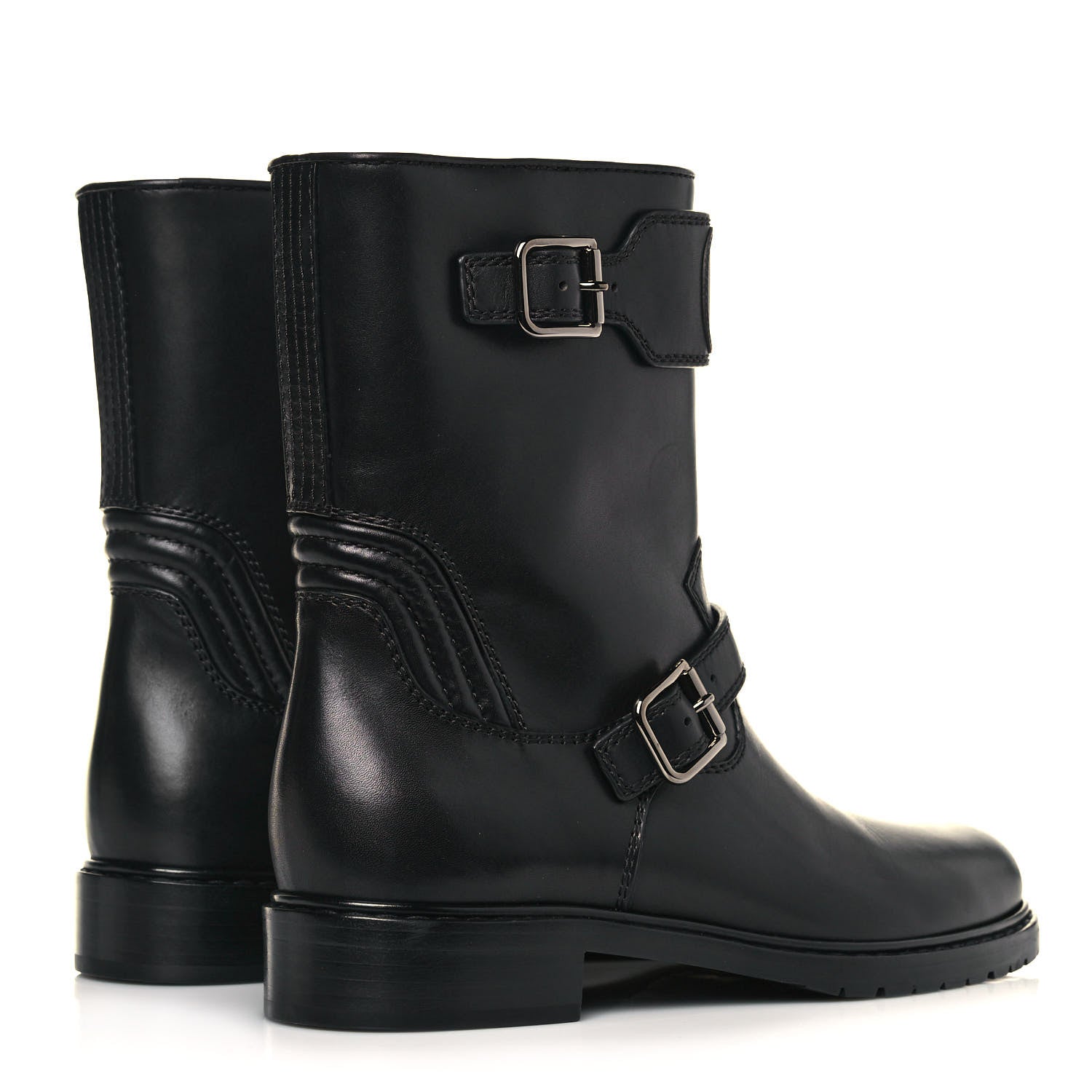 Valentino Garavani Calfskin Vlogo Biker Boots 40 Black 4 of 8
