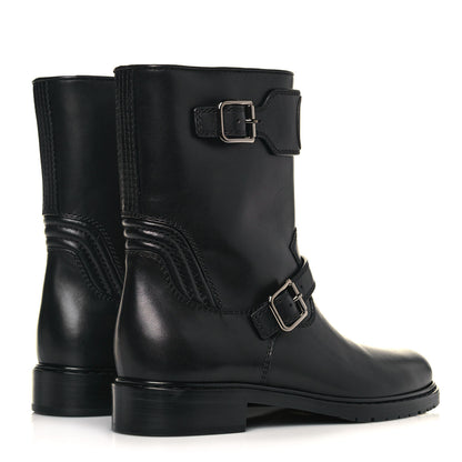 Valentino Garavani Calfskin Vlogo Biker Boots 40 Black 4 of 8