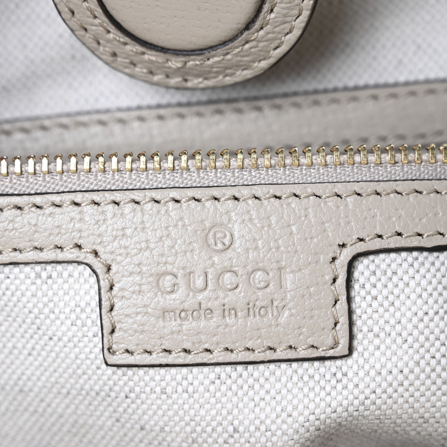 Gucci GG Supreme Monogram Textured Dollar Calfskin Web Large Ophidia Shopping Tote Beige Mystic White Oatmeal 6 of 12