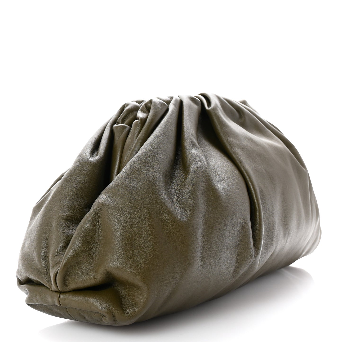 Smooth Butter Calf The Pouch Oversized Clutch Kaki Fondent