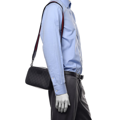 Gucci GG Supreme Monogram Web Shoulder Bag Black Grey 2 of 10