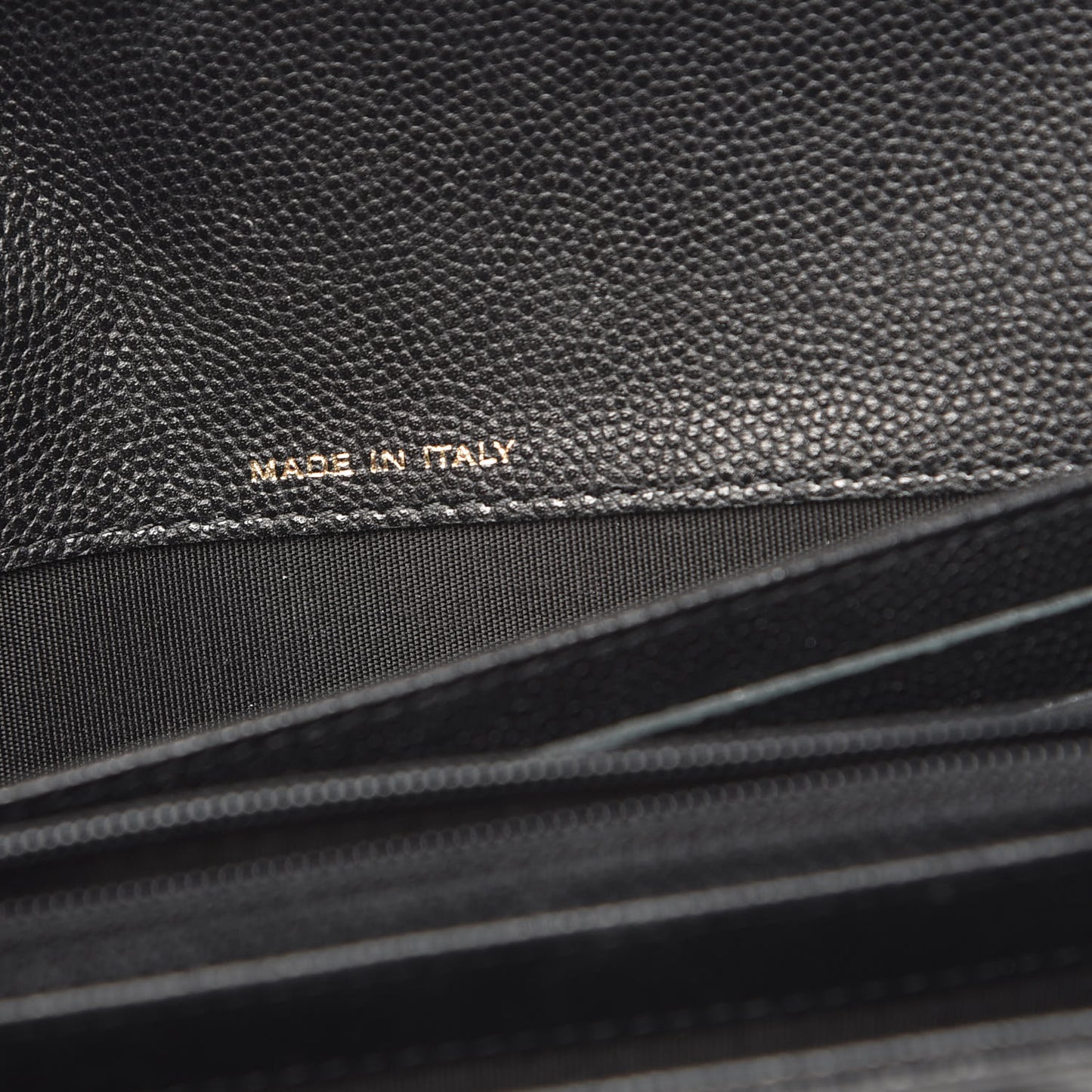 Caviar Camellia Embossed Flap Wallet Black