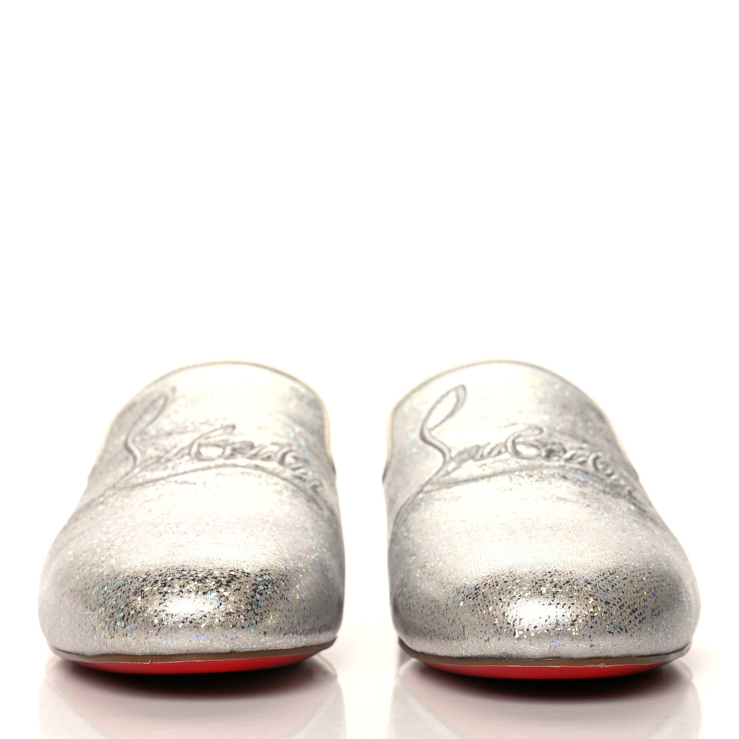 Iridescent Glitter Mens Coolito Loafer Mules 37.5 Silver
