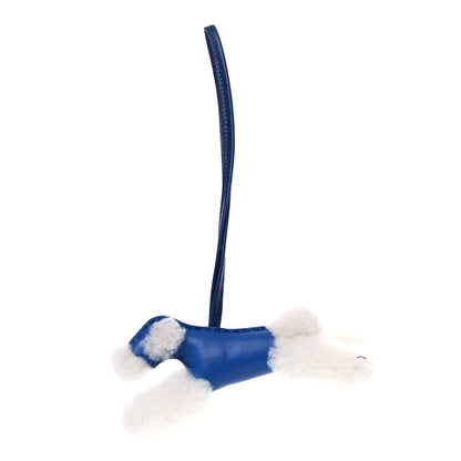 Hermes Milo Lambskin Shearling Budy Charm Bleu Saphir 1 of 4