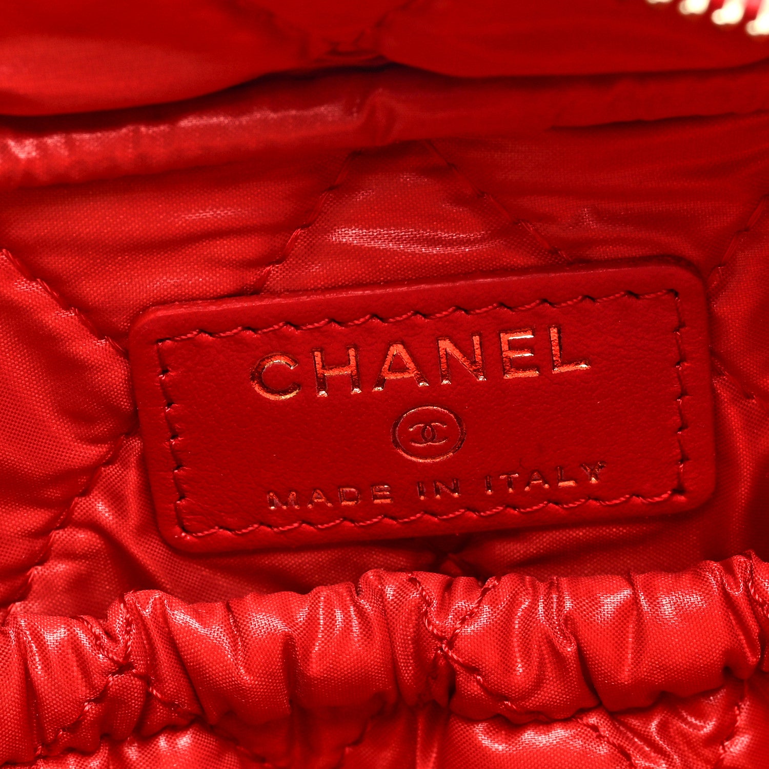 Chanel Caviar Quilted Medium Curvy Pouch Cosmetic Case Red 6 of 6
