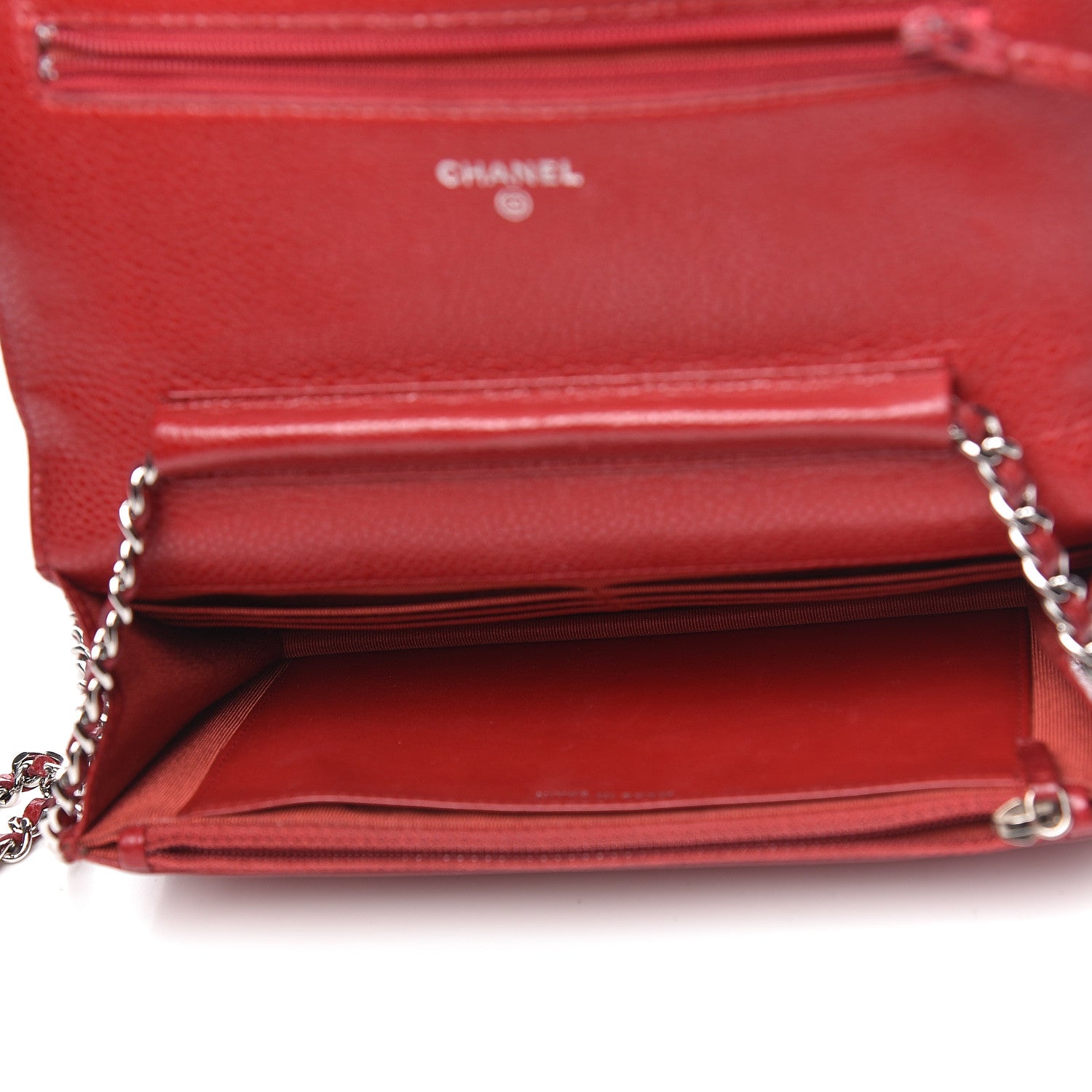 Chanel Caviar Quilted Wallet on Chain WOC Red 5 of 14