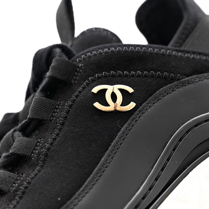 Chanel Velvet Calfskin Mixed Fibers CC Sneakers 36 Black 9 of 11