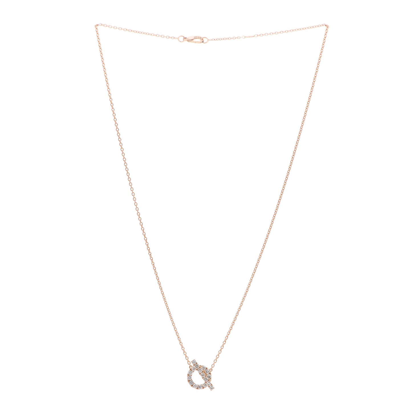 18K Rose Gold Diamond Finesse Pendant Necklace