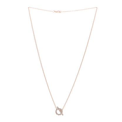 Hermes 18K Rose Gold Diamond Finesse Pendant Necklace 3 of 5
