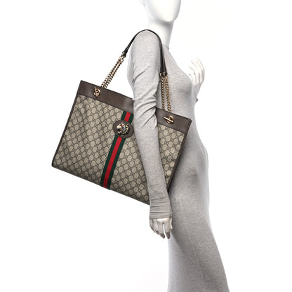 Gucci GG Supreme Monogram Large Rajah Chain Tote Beige New Acero 2 of 12