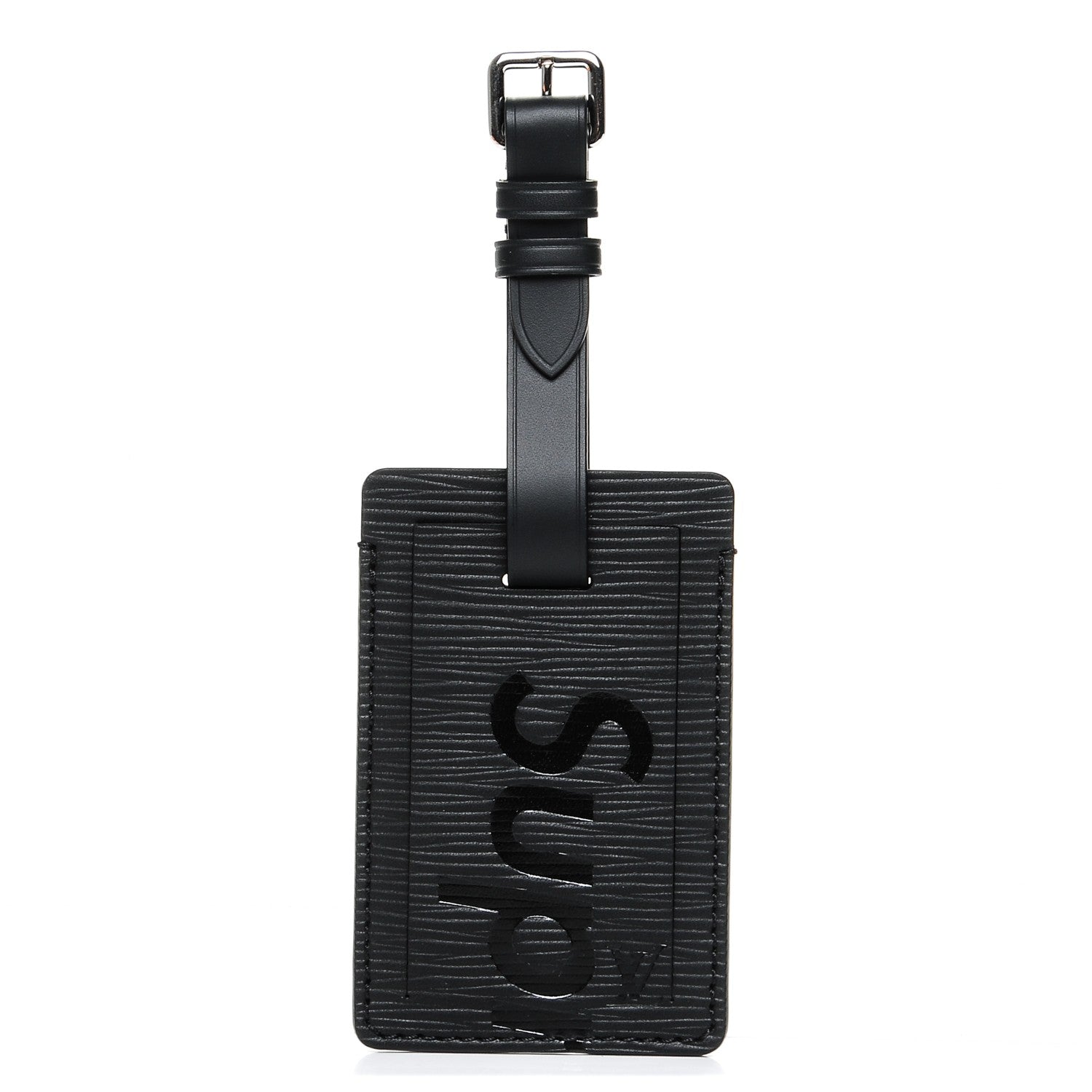 Louis Vuitton X SUPREME Epi Luggage Tag Black 1 of 4