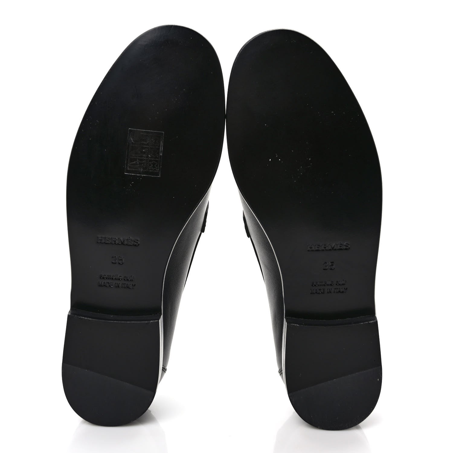 Hermes Calfskin Womens Destin Loafers 35 Black 5 of 8