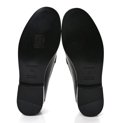 Hermes Calfskin Womens Destin Loafers 35 Black 5 of 8