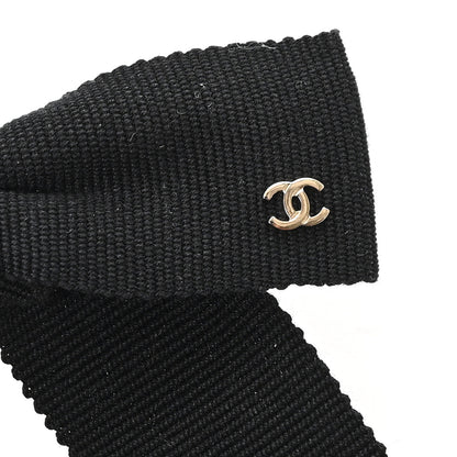 Chanel Grosgrain Bow CC Hair Clip Black 3 of 3