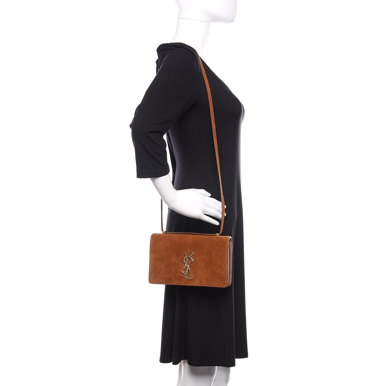 Saint Laurent Suede Small Dylan Snake Monogram Satchel Fox 2 of 9