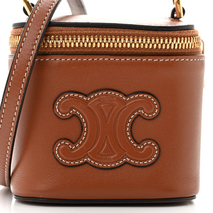 Celine Smooth Calfskin Cuir Triomphe Mini Vanity Case Tan 9 of 16