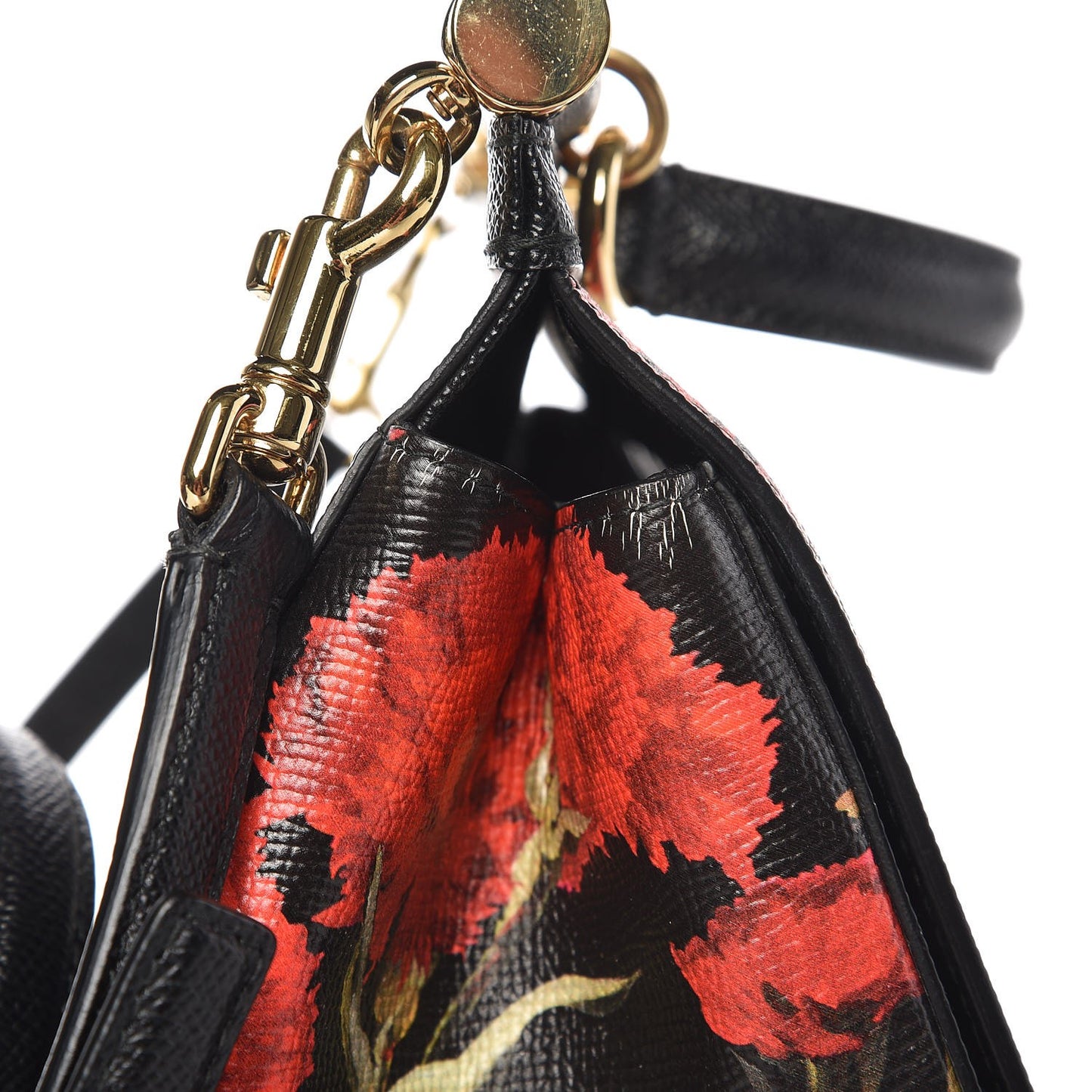 Dauphine Polka Dot Floral Print Medium Miss Sicily Satchel Black