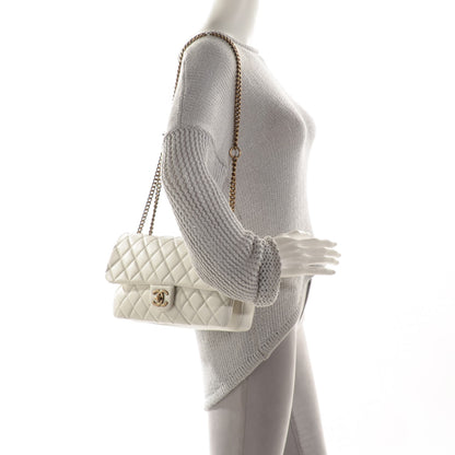 Chanel Calfskin Quilted Medium CC Crown Flap White 2 of 9