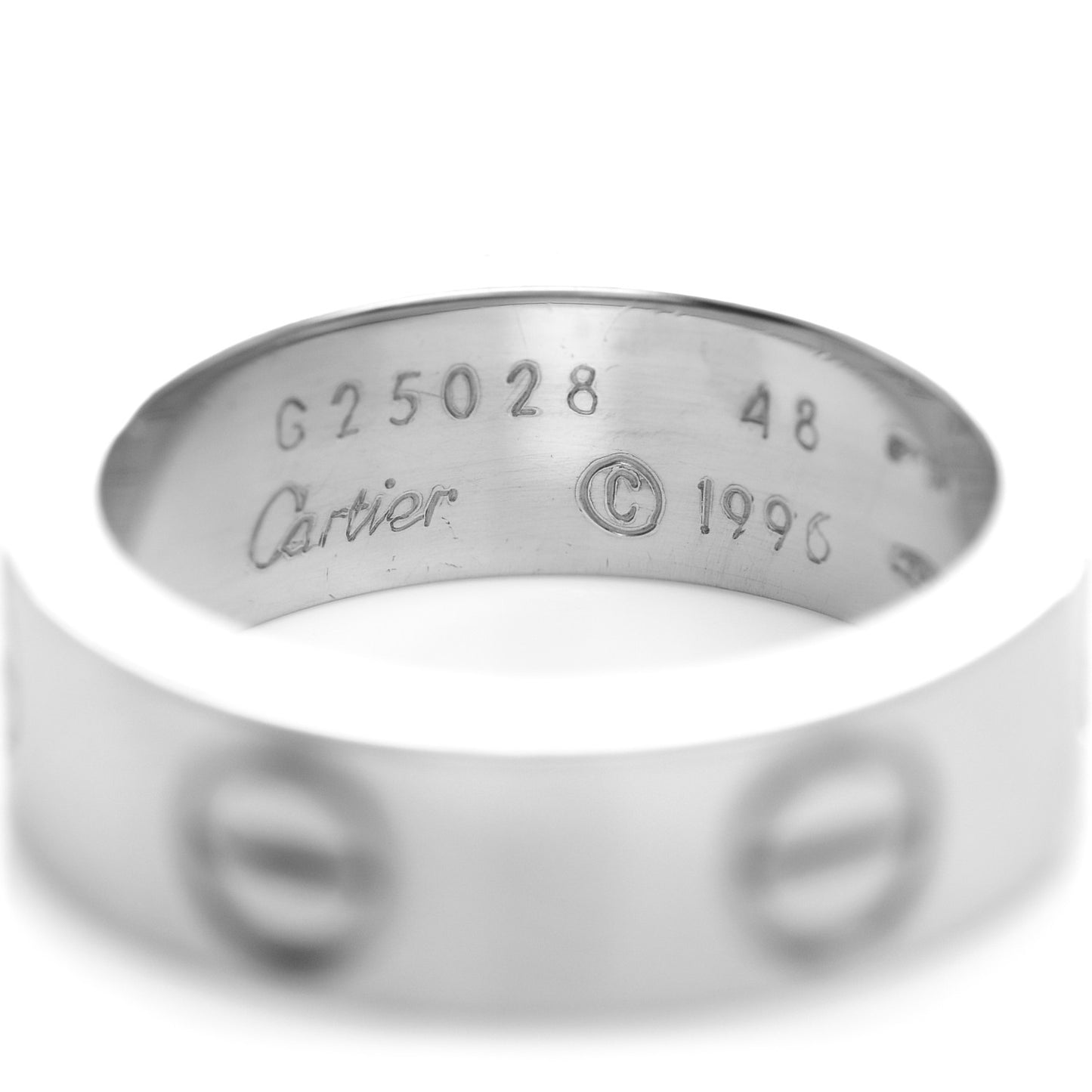 18K White Gold 5.5mm LOVE Ring 48 4.5