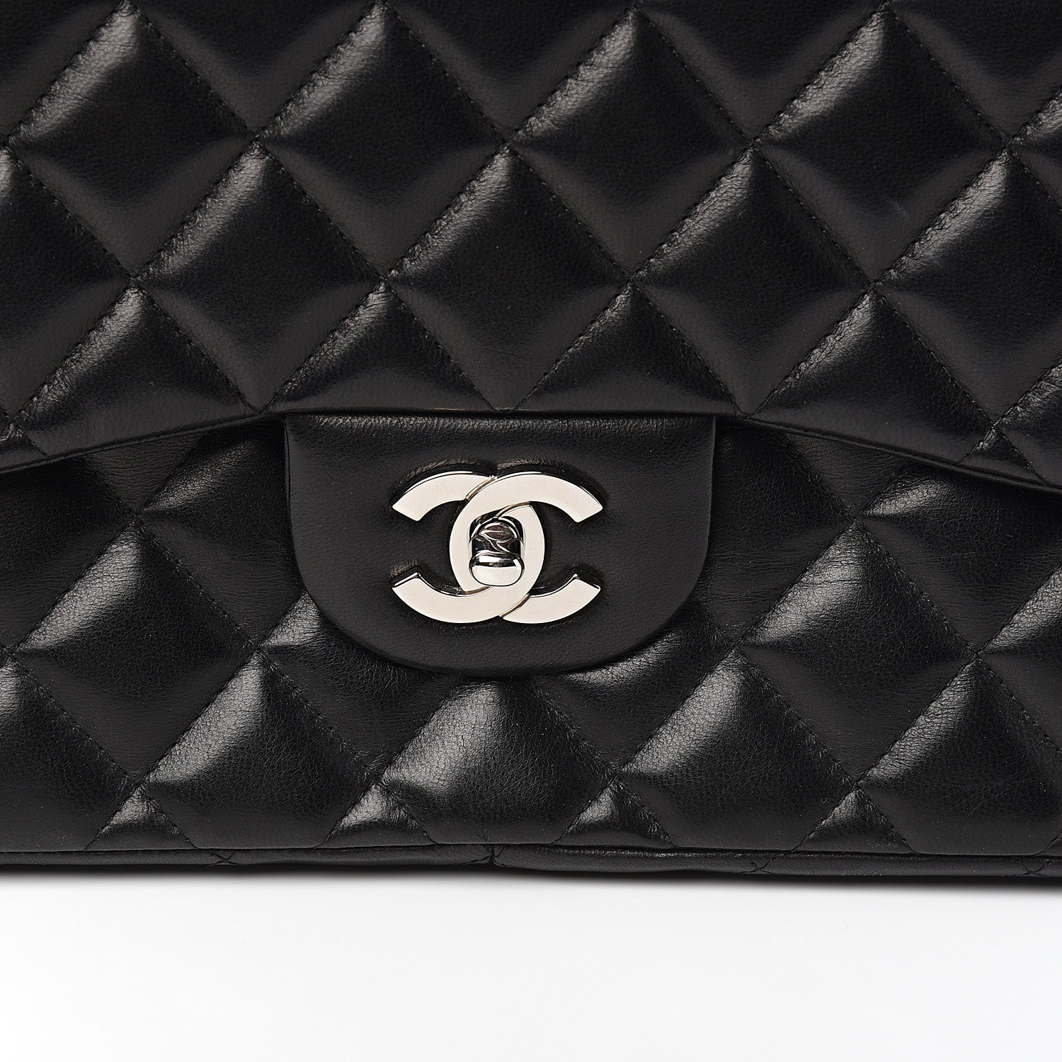 Chanel Lambskin Quilted Jumbo Single Flap Black 9 of 10