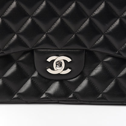 Chanel Lambskin Quilted Jumbo Single Flap Black 9 of 10