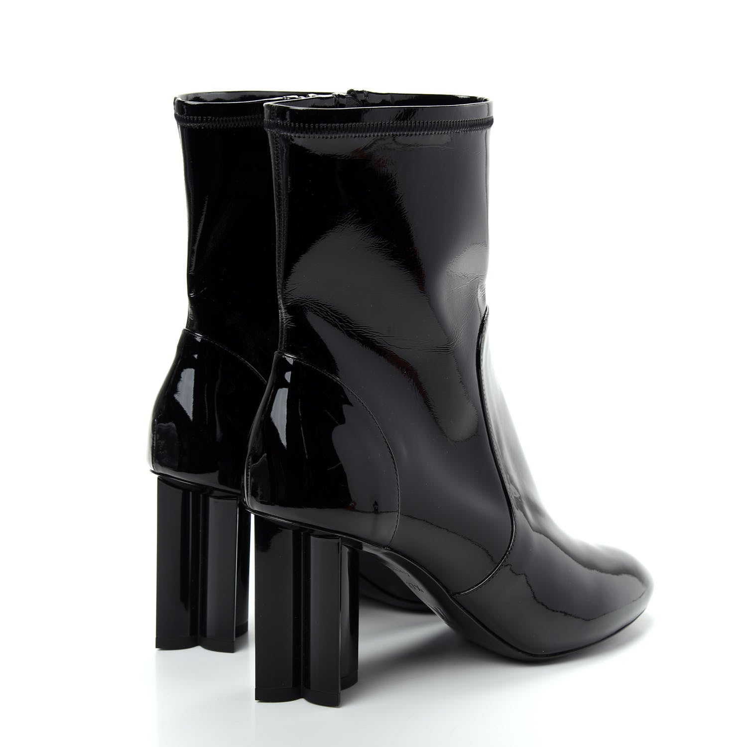 Louis Vuitton Patent Silhouette Ankle Boots 37.5 Black 4 of 10