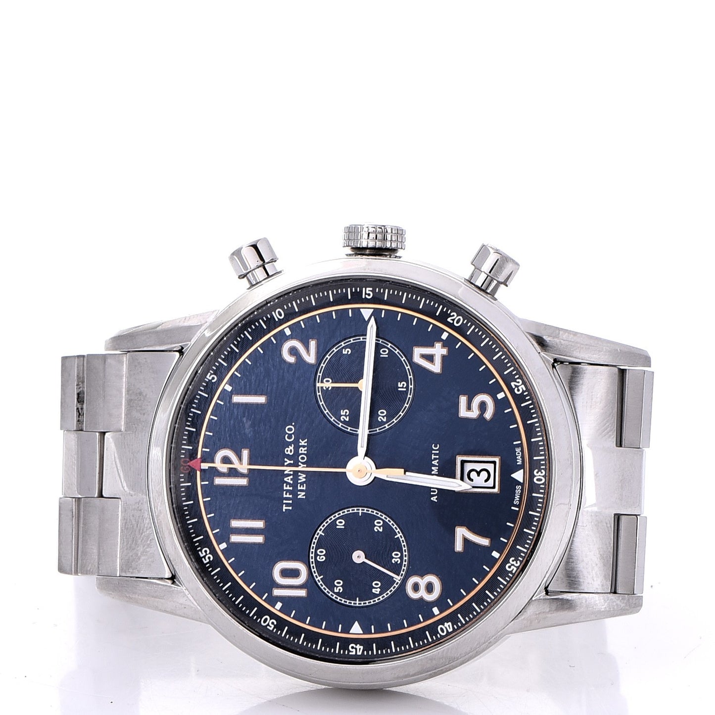 Stainless Steel 42mm CT60 Chronograph Automatic Watch Blue