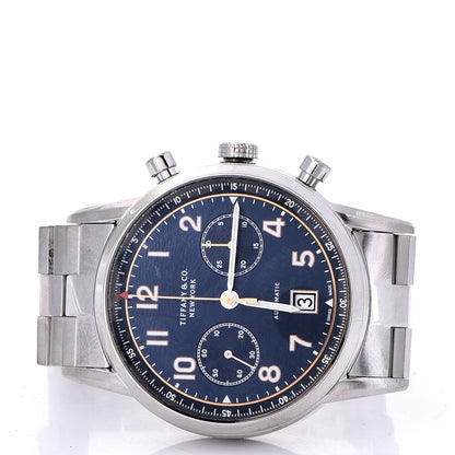 Tiffany Stainless Steel 42mm CT60 Chronograph Automatic Watch Blue 3 of 13