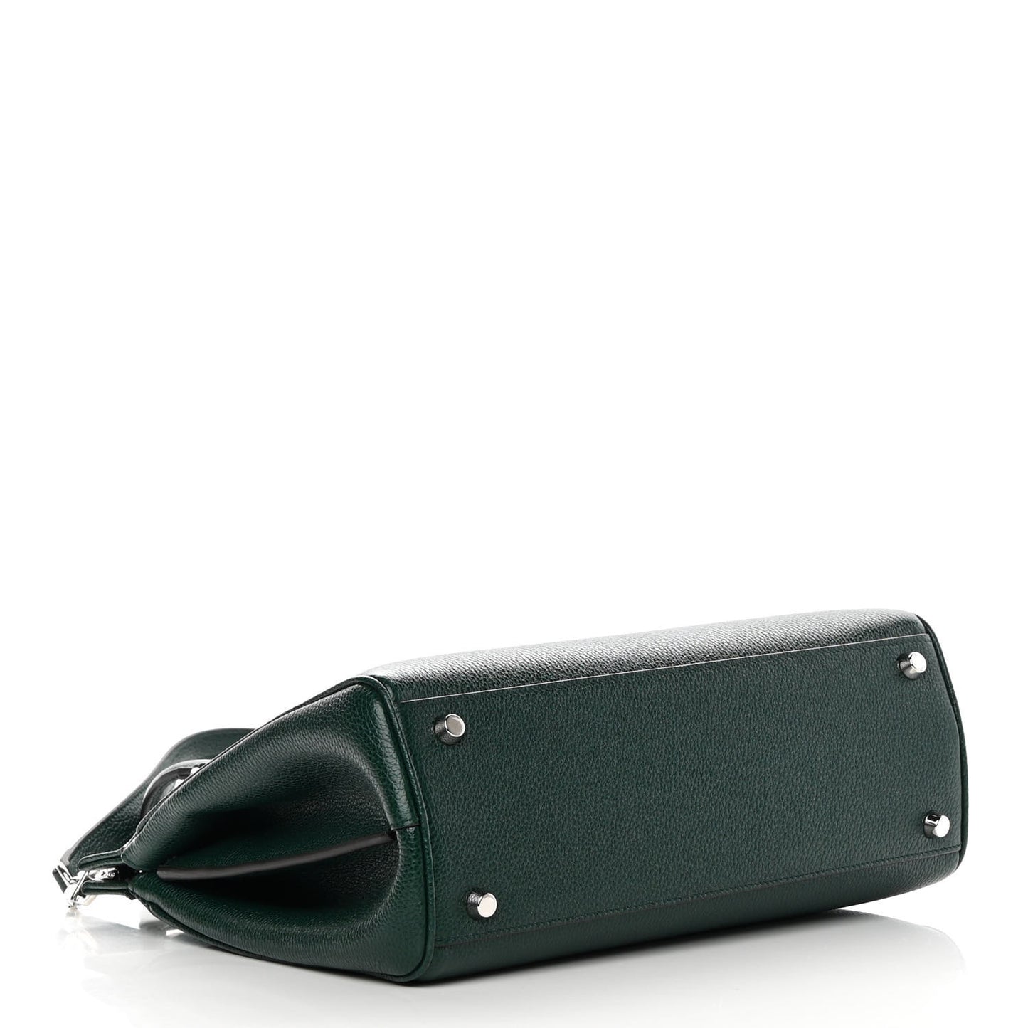 Grainy Calfskin Small Zumi Top Handle Bag Vintage Green
