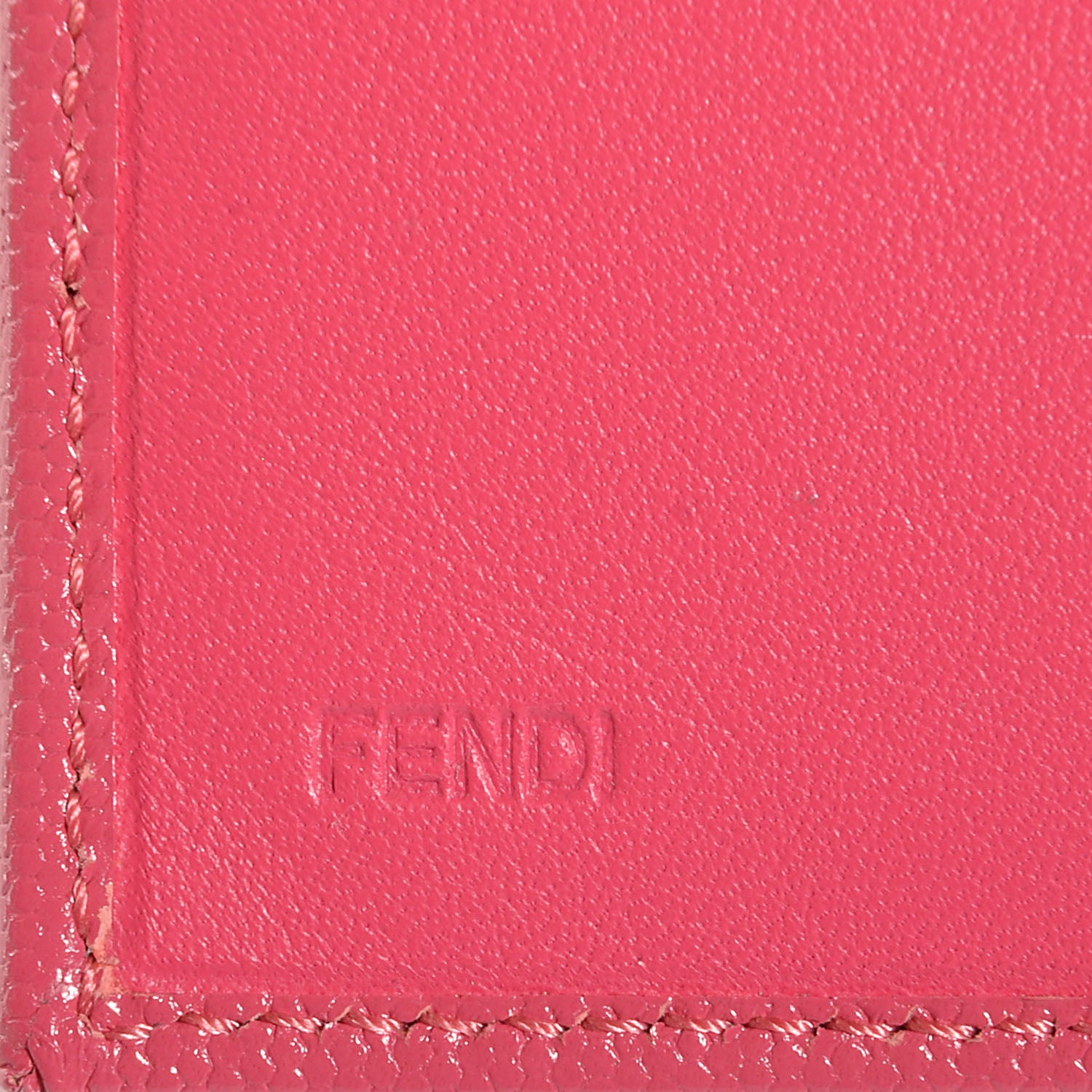 Fendi Textured Calfskin French Wallet Pink 8 of 9