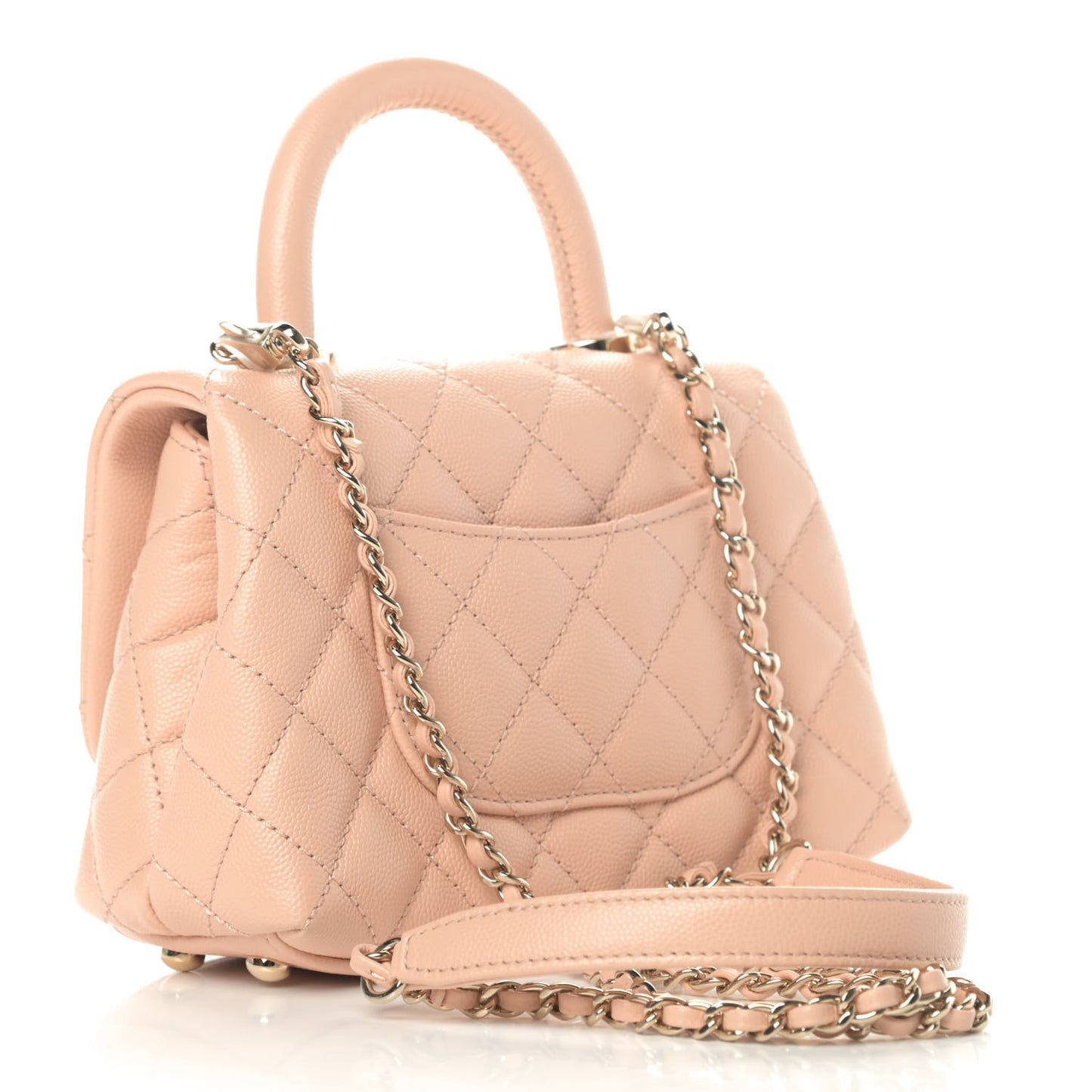 Caviar Quilted Extra Mini Coco Handle Flap Light Pink