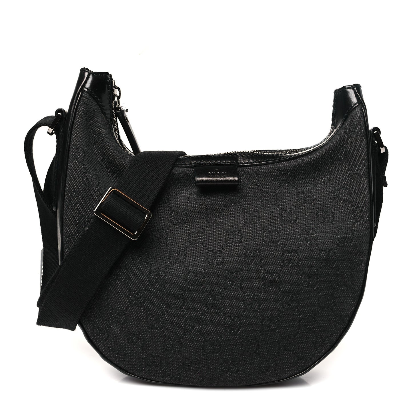 Denim Monogram Shoulder Bag Black