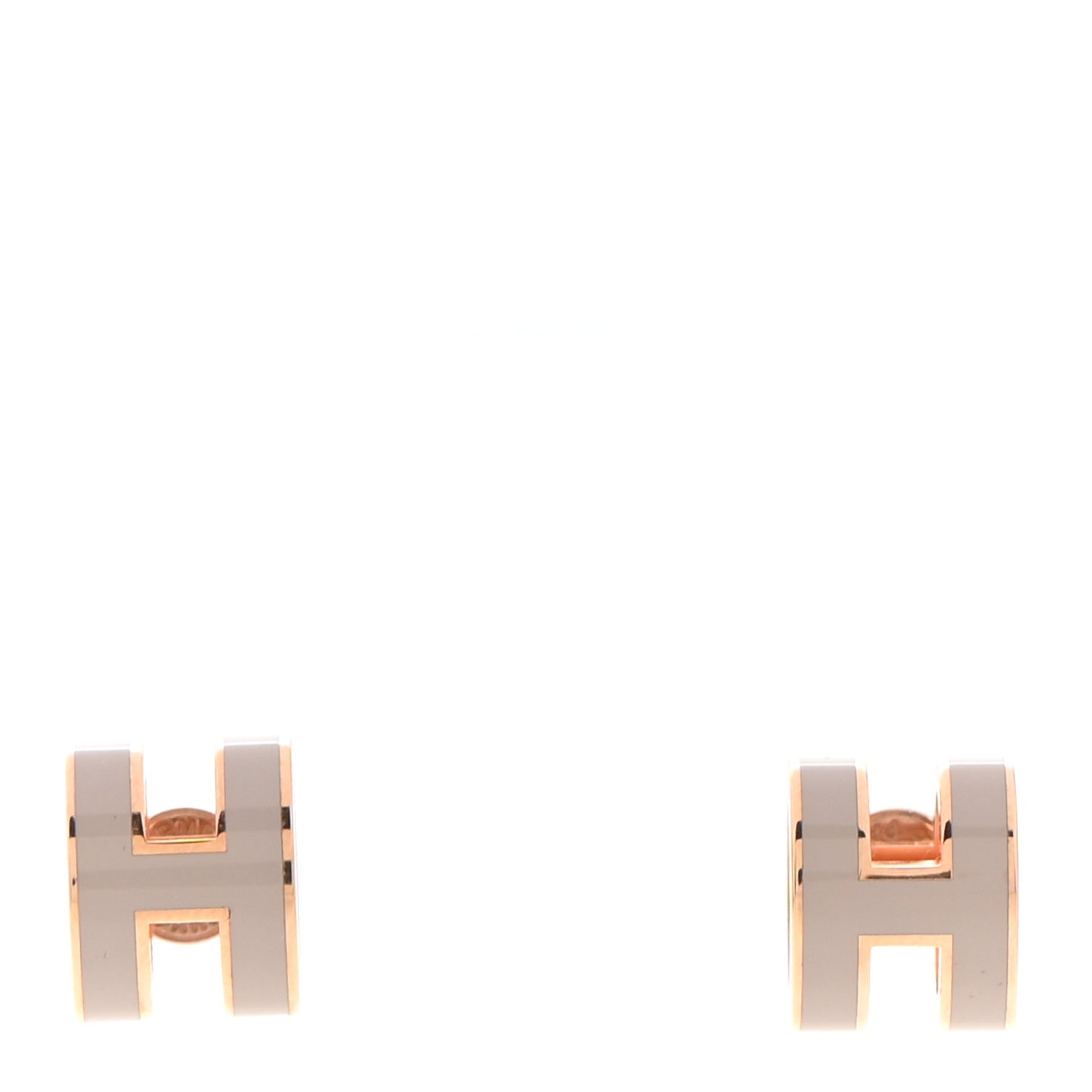 Rose Gold Lacquered Pop H Earrings Marron Glace