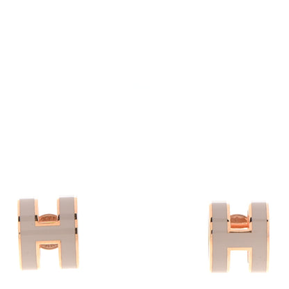 Hermes Rose Gold Lacquered Pop H Earrings Marron Glace 1 of 6
