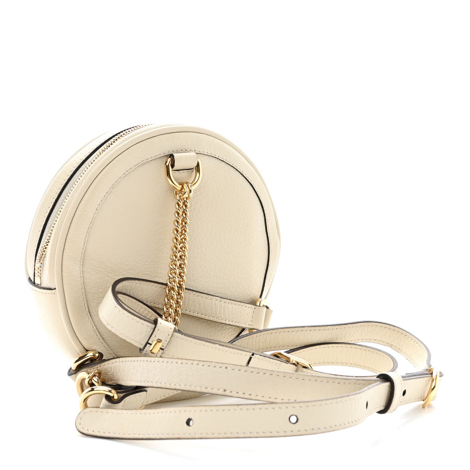Gucci Textured Calfskin Web Mini Ophidia Round Backpack Mystic White 3 of 12