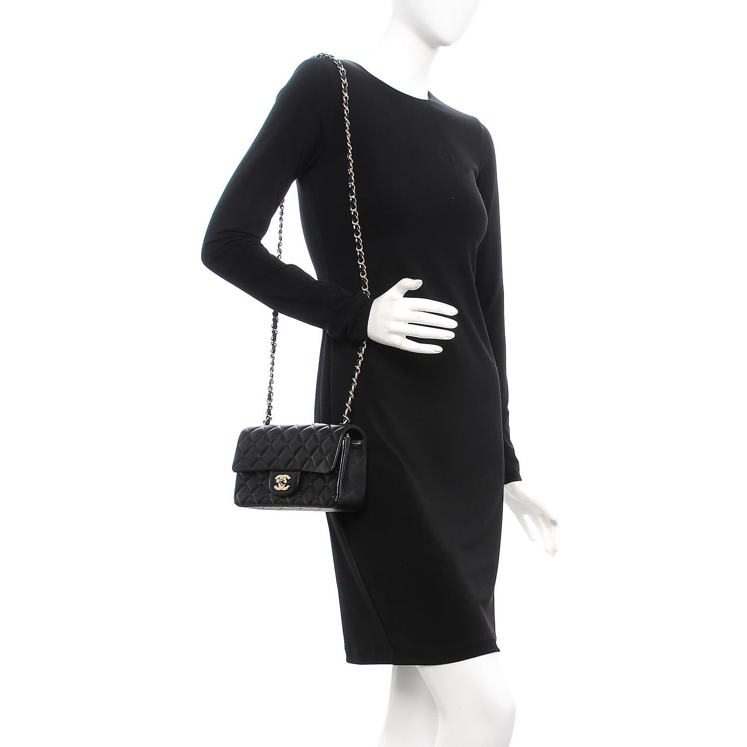 Chanel Lambskin Quilted Mini Rectangular Flap Black 2 of 10