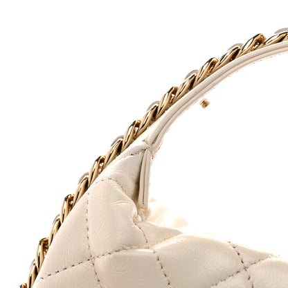 Chanel Lambskin Quilted Chain Around Pouch Hobo White 11 of 11
